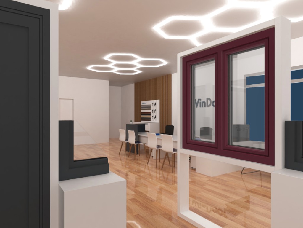 Projeto de uma janela de exposição no futuro showroom